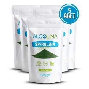 Algolina Spirulina Tozu 100 Gr (Spirulina Powder) (5 adet) 
